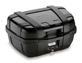 Valigia Trekker 52L, una valigia con capacità di 52 litri. Design robusto in alluminio anodizzato o nero. Di Givi.